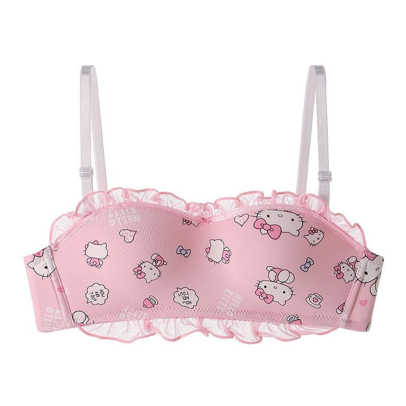 Japanese Style New Hello Kitty Print Padded Bra for girls