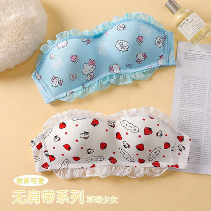 Japanese Style New Hello Kitty Print Padded Bra for girls