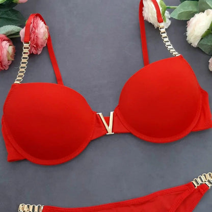 Scarlet V-Gold Chain Luxury Set