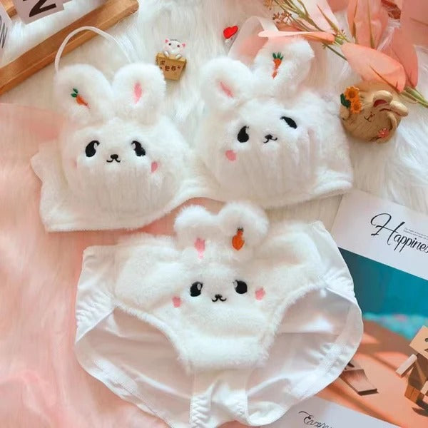 Fluffy Pink Bunny Set