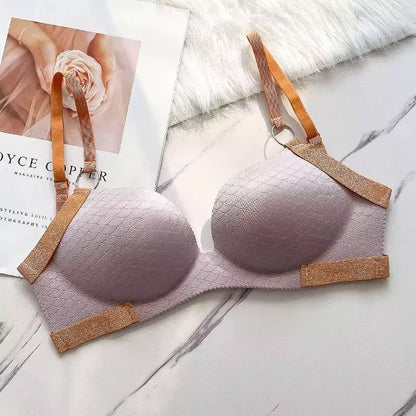 Contrast Glitter Patti Hollow Back Light Padded Adjustable 4 Back Hook Closure Bra