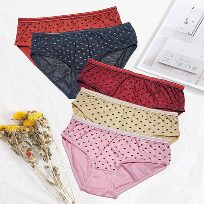 5-Pack Polka Dot Cotton Comfort Panties
