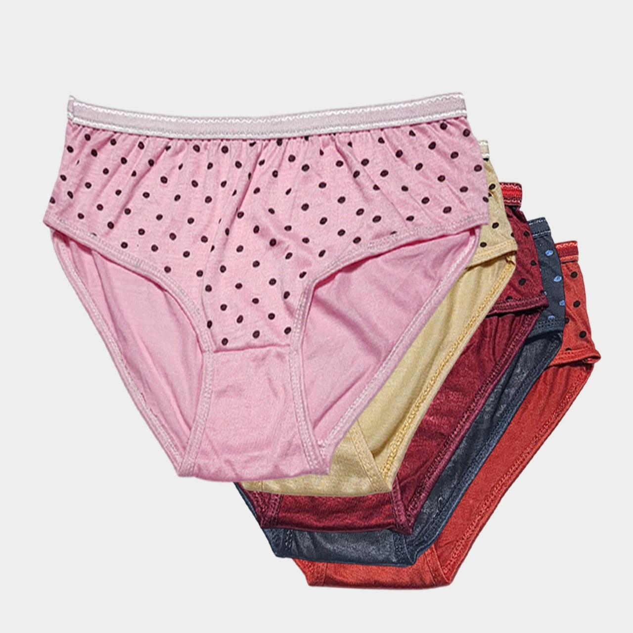 5-Pack Polka Dot Cotton Comfort Panties