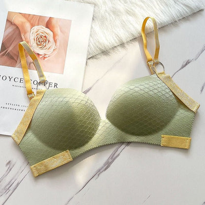 Contrast Glitter Patti Hollow Back Light Padded Adjustable 4 Back Hook Closure Bra