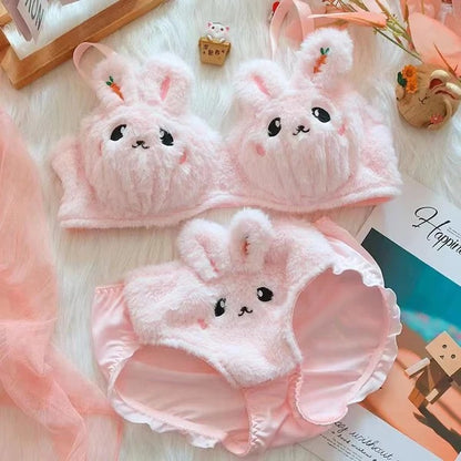 Fluffy Pink Bunny Set