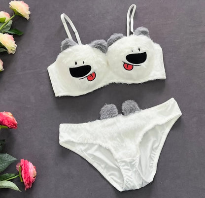 New High Quality Sexy Cute Kitty Anime Soft Plush Design Bra & Panty Set E05