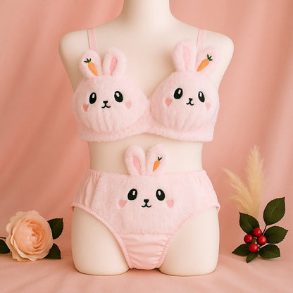 Fluffy Pink Bunny Set