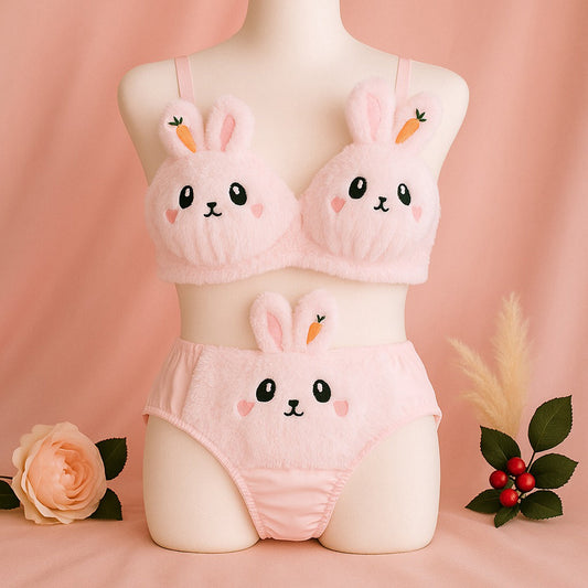 Fluffy Pink Bunny Set