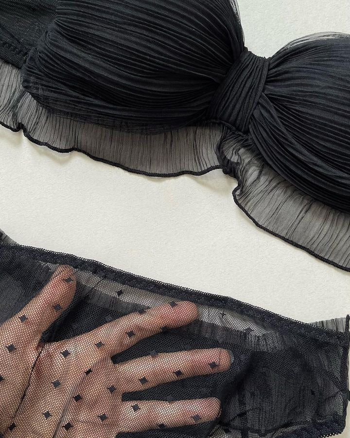 Sweetheart Pink Ruched Bralette Set 💕