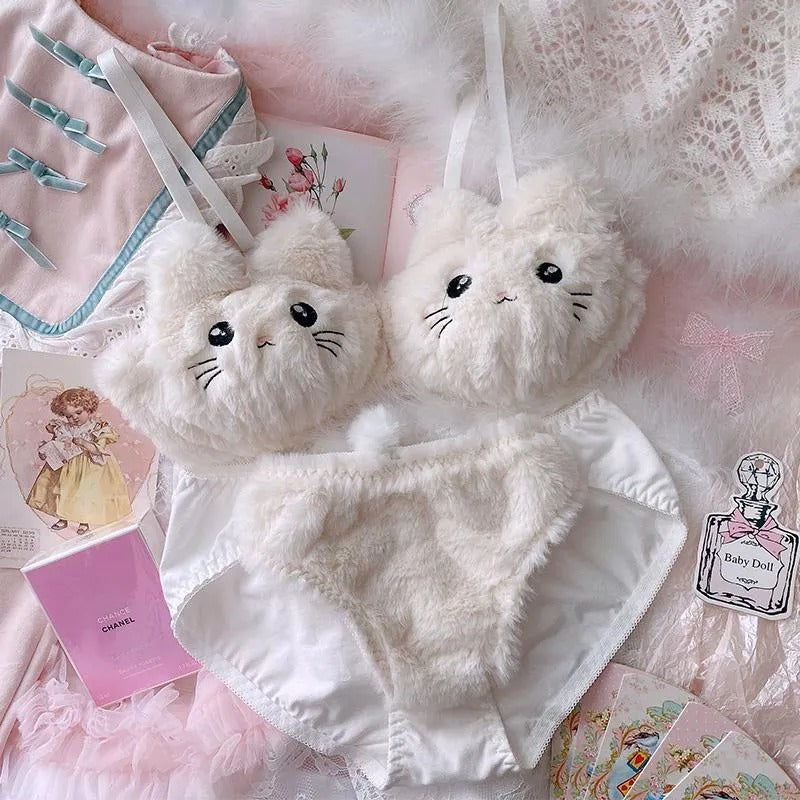 Snuggle Bunny & Fluffy Kitten Lingerie Set