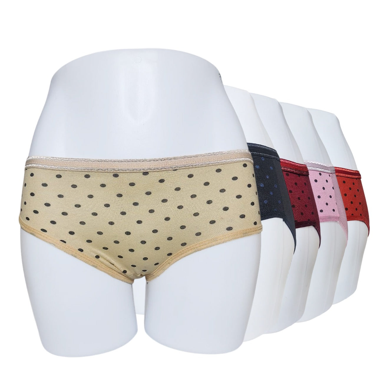 5-Pack Polka Dot Cotton Comfort Panties