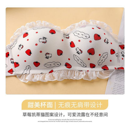 Japanese Style New Hello Kitty Print Padded Bra for girls