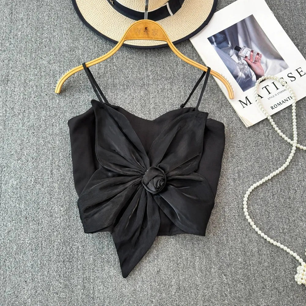 Bow Flower Bra Top – Soft Padded, Adjustable, Elegant Party Wear Top for Girls & Women