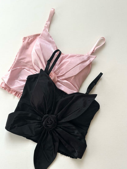 Bow Flower Bra Top – Soft Padded, Adjustable, Elegant Party Wear Top for Girls & Women