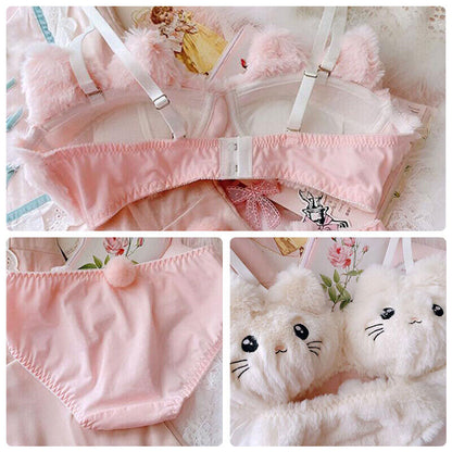 Snuggle Bunny & Fluffy Kitten Lingerie Set
